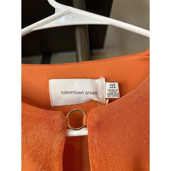 Significant Other Ivy Stretch Bodycon Mini Dress Clay Orange Womens Size 4 US - Picture 9 of 11